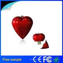 Red Heart Shape Plastic USB Flash Drive for a Gift USB